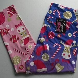 Legging Army Reindeer Candy Cane Yoga Leggings OS